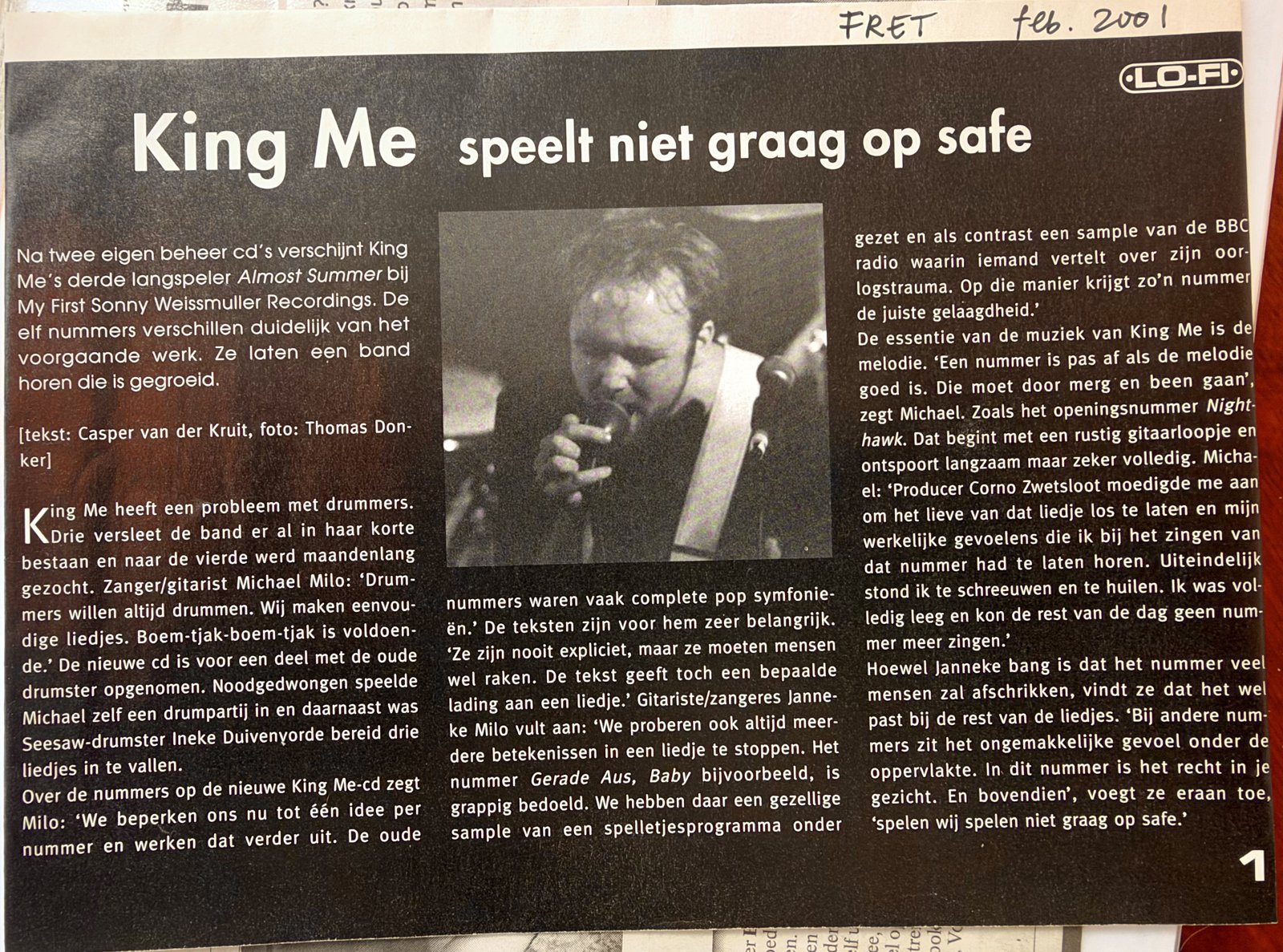 Knipsel: King Me speelt niet graag op safe